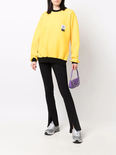 Shop Fumito Ganryu Logo-patch Cotton-blend Sweatshirt In Yellow