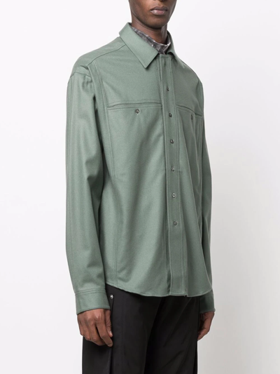 Shop Qasimi Chest-pocket Longsleeved Shirt In Grün