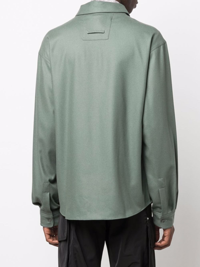 Shop Qasimi Chest-pocket Longsleeved Shirt In Grün