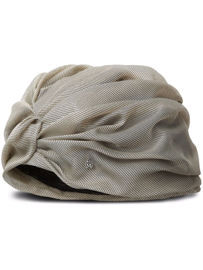 Shop Maison Michel Carrie Gather-detailing Hat In Nude