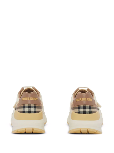 Shop Burberry Vintage Check Ramsey Sneakers In Nude