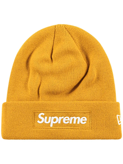 Shop Supreme X New Era Box-logo Beanie In Orange