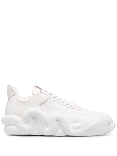 Shop Giuseppe Zanotti Cobra Lace-up Sneakers In Weiss