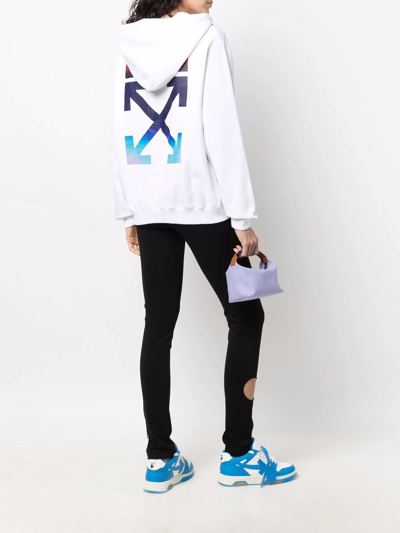 Off-white Diag Stripe-print Cotton Hoodie In Weiss