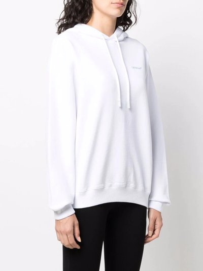 Off-white Diag Stripe-print Cotton Hoodie In Weiss