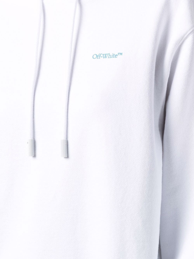 Off-white Diag Stripe-print Cotton Hoodie In Weiss