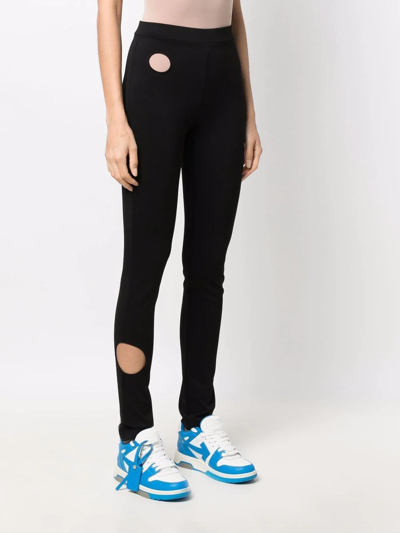 Shop Off-white Meteor High-waisted Trousers In Schwarz