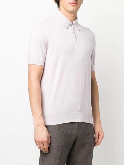 Shop Ermenegildo Zegna Short-sleeved Polo Shirt In Rosa