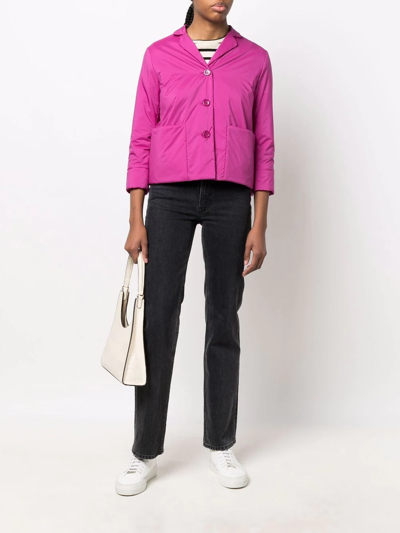 Herno Single-breasted Cropped Jacket In Rosa