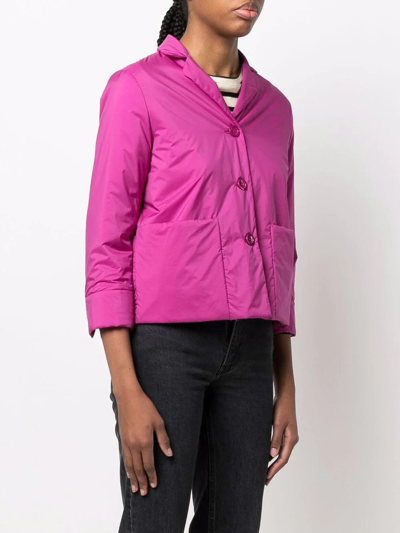 Herno Single-breasted Cropped Jacket In Rosa