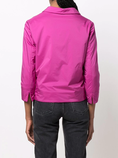 Herno Single-breasted Cropped Jacket In Rosa
