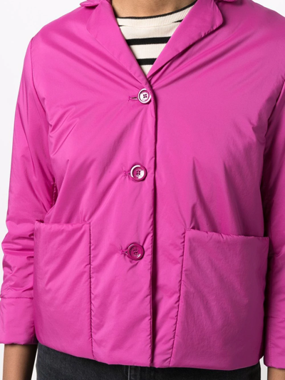Herno Single-breasted Cropped Jacket In Rosa