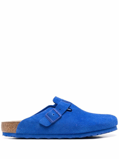 Shop Birkenstock Boston Suede Sandals In Blau