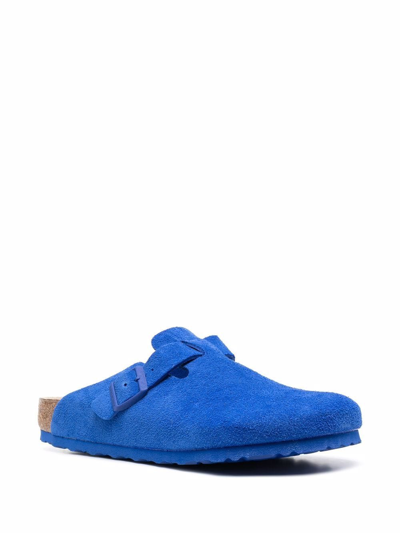 Birkenstock Boston Mens Adjustable Footbed Slide Sandals In Blue