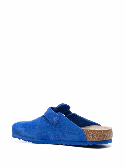 Birkenstock Boston Mens Adjustable Footbed Slide Sandals In Blue