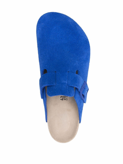 Birkenstock Boston Mens Adjustable Footbed Slide Sandals In Blue