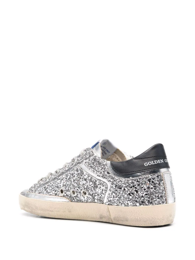 Shop Golden Goose Super-star Glitter Sneakers In Grey