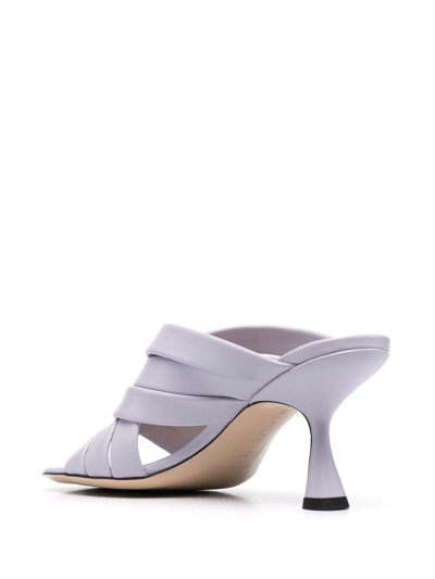 Wandler Louie Woven Lambskin Slide Sandals In Violett