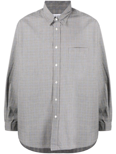 Shop Kenzo Check-print Long-sleeve Shirt In Schwarz