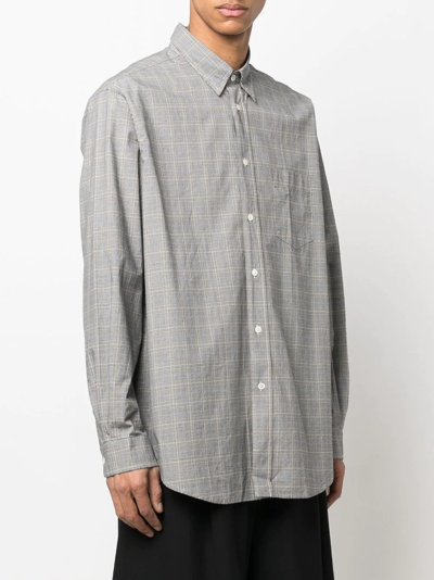 Shop Kenzo Check-print Long-sleeve Shirt In Schwarz