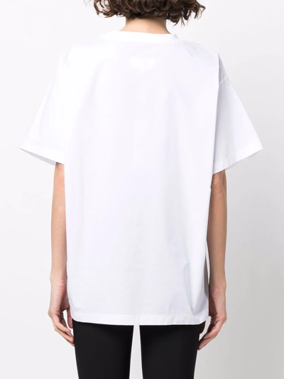 Shop Mm6 Maison Margiela Logo-print Short-sleeved T-shirt In White