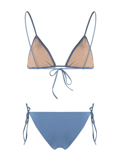 Shop Lido Tie-fastening Bikini Set In Blau