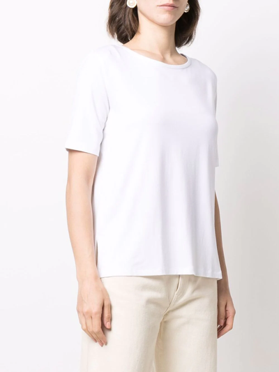 Shop Le Tricot Perugia Scoop Neck T-shirt In White