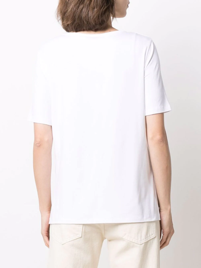 Le Tricot Perugia Scoop Neck T-shirt In White
