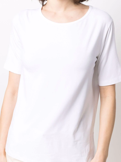 Shop Le Tricot Perugia Scoop Neck T-shirt In White