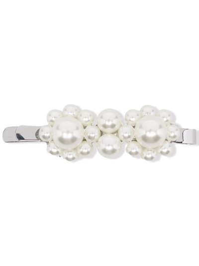 Shop Simone Rocha Pearl-embellished Hair Clip In Weiss