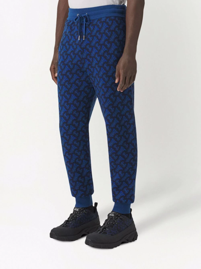 Shop Burberry Monogram-pattern Track Pants In Blau