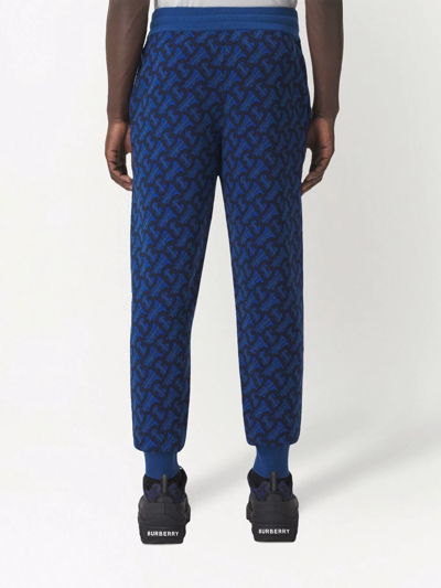 Shop Burberry Monogram-pattern Track Pants In Blau