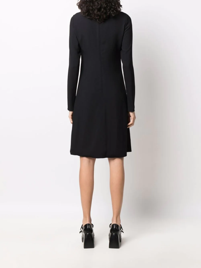 Shop Versace Safety-pin Cowl-neck Dress In Schwarz