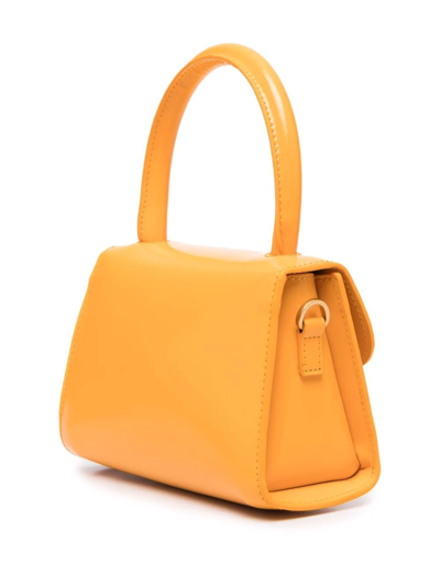 By Far Mini Rounded Top-handle Tote Bag In Orange