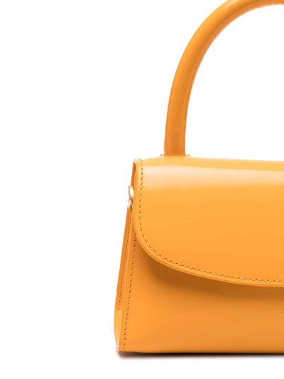 Shop By Far Mini Rounded Top-handle Tote Bag In Orange