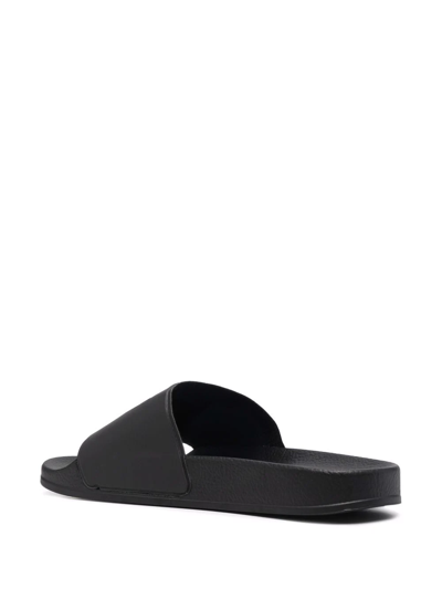 Chiara Ferragni Eye-motif Embossed Open-toe Slides In Schwarz