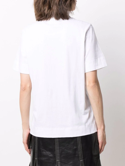 Shop Ganni Short-sleeve Organic Cotton T-shirt In White