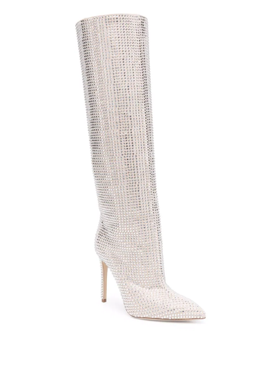 Shop Paris Texas Crystal-embellished Boots In Nude