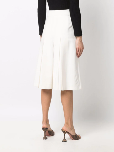 Shop Alexandre Vauthier Pleated Crêpe Culottes. In Nude