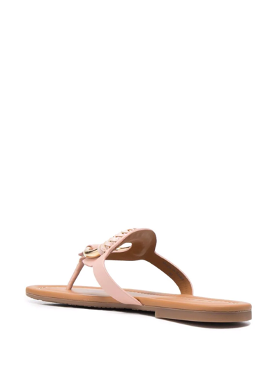 Shop See By Chloé Open-toe Leather Sandals In Rosa