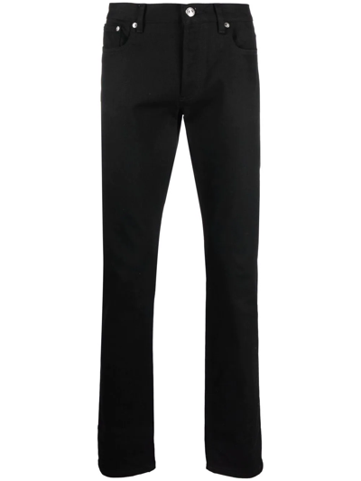 Shop Apc Mid-rise Slim-fit Jeans In Schwarz