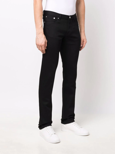 Shop Apc Mid-rise Slim-fit Jeans In Schwarz