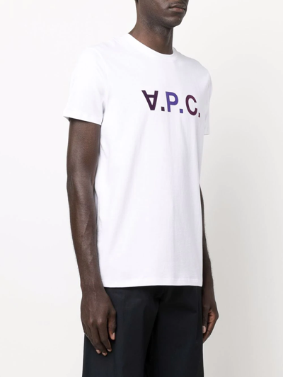Shop Apc Logo-print T-shirt In Weiss
