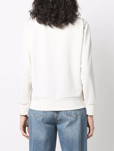 Golden Goose Crystal-embellished Zipped Sweatshirt In Weiss