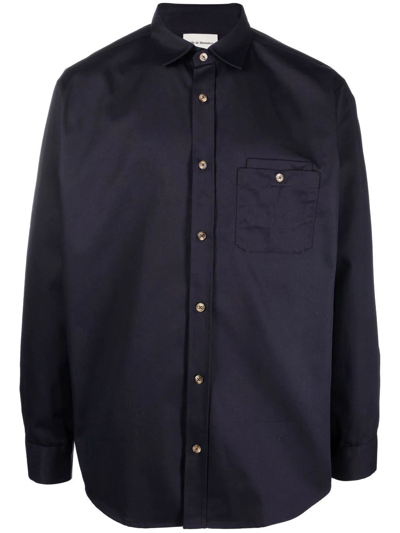 Shop Drôle De Monsieur Layered-pocket Shirt In Blau