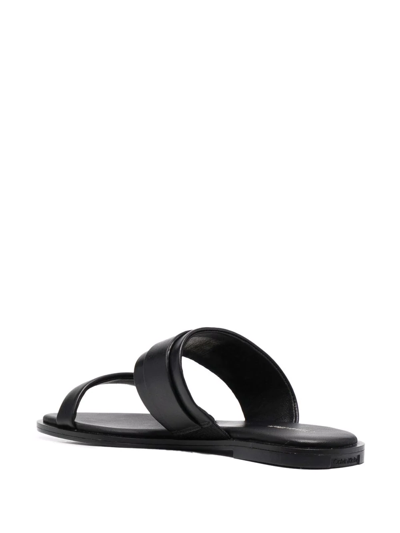 Shop Calvin Klein Slip-on Leather Sandals In Schwarz
