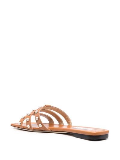 Shop Jimmy Choo Hazal Flat Sandals In Braun