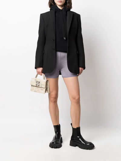 Alyx Logo-plaque Knitted Shorts In Violett