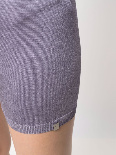 Shop Alyx Logo-plaque Knitted Shorts In Violett