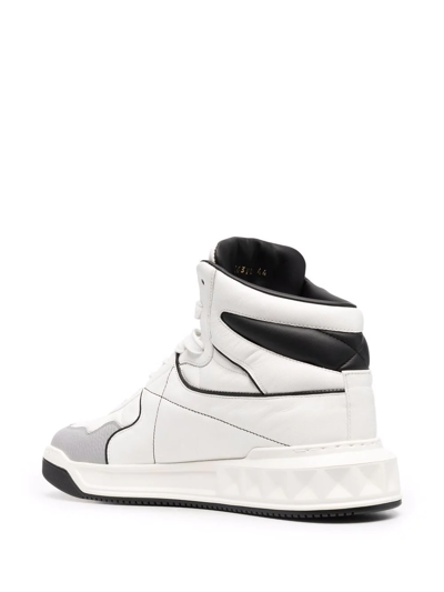 Shop Valentino One Stud High-top Sneakers In White